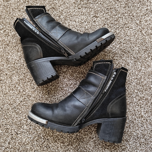 Fly London Labe Black Leather & Suede Ankle Bootie 7.5 - Picture 9 of 9